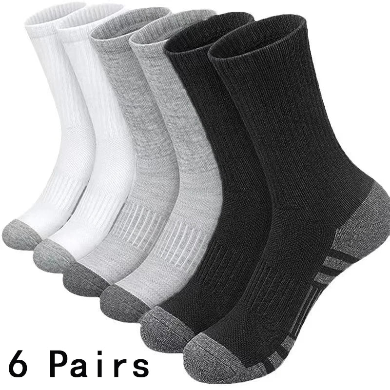 Noxwear - 6 Pairs of MEN'S Sports Socks, Sweat Absorbing, Comfortable and Breathable, Suitable for Basketball Training and Outdoor Running