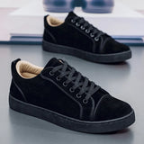 Noxwear - Autumn New Shoes for Men Suede Leather Casual Shoes Fashion Flat Skateboard Shoes Youth Cool Sneaker