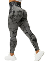 Noxwear CHRLEISURE Tie Dye Push Up High Waist Leggings Stretch Athletic Women Sexy Pants Casual Seamless Gym Knitting Leggings Femme