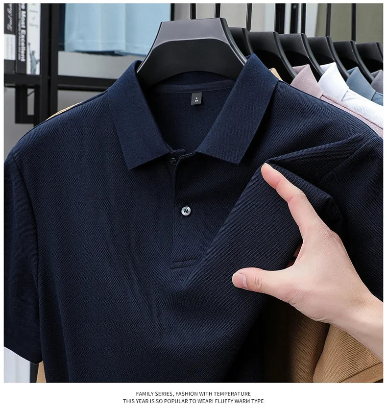 Noxwear - Men's 100% Cotton Polo Shirt - Summer Casual Breathable Tee,19 Colors,Ideal for Golf and Sports,Business Casual,Silk-Like Finish