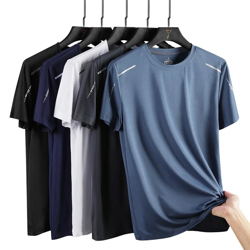 Noxwear - CHRLCK Men's Running Quick Drying T-shirts Breathable Hiking Fishing Tees Soft Elasticity Outdoor Sports Short Shirt Summer