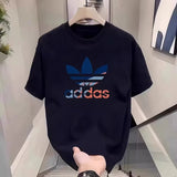 Noxwear - Summer and autumn simple and trendy machine-printed T-shirt loose and casual short-sleeved men's and women's sportswear top