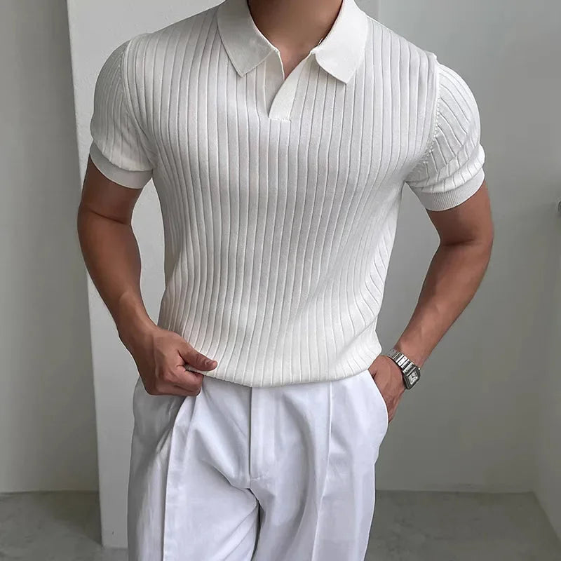 Noxwear - Summer Sports And Leisure Slim Fit T-Shirt Fashionable Men's Golf Polo Shirt Open Neck Breathable Quick Drying Short Sleeved Top