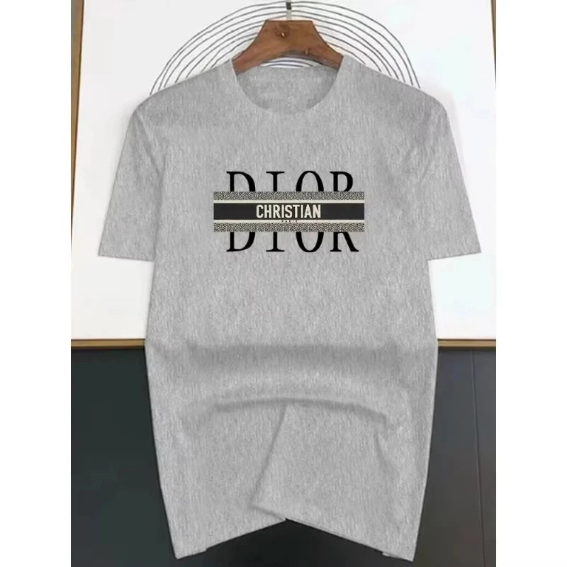 Noxwear - Summer Men's Fashion Short-sleeved Basic Minimalist Style Printed Pattern Pure Cotton T-shirt, Women's Casual Premium T-shirt