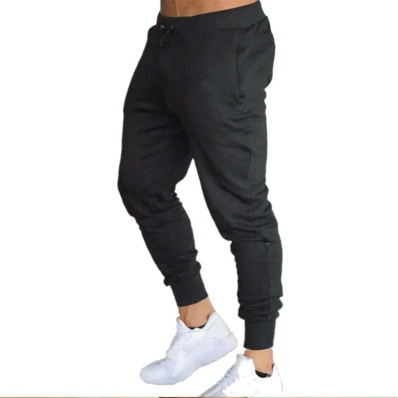 Men’s Sports Jogger Pants in black with athletic fit, perfect for workouts and casual outings.