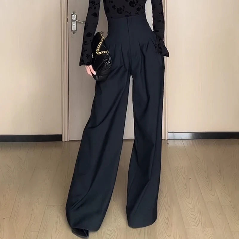 Noxwear 2024 Ultra High Waist Wide Leg Pants Straight Drooping Spring and Summer All-Match Trousers Thick Suit Pants Mop Pants