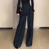 Noxwear 2024 Ultra High Waist Wide Leg Pants Straight Drooping Spring and Summer All-Match Trousers Thick Suit Pants Mop Pants