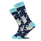 Noxwear - Cotton Happy Funny Socks Men Alien Planet Shark Crazy Design Sokken Unisex Novelty Dinosaur Crew Skateboard Calcetines Hombre