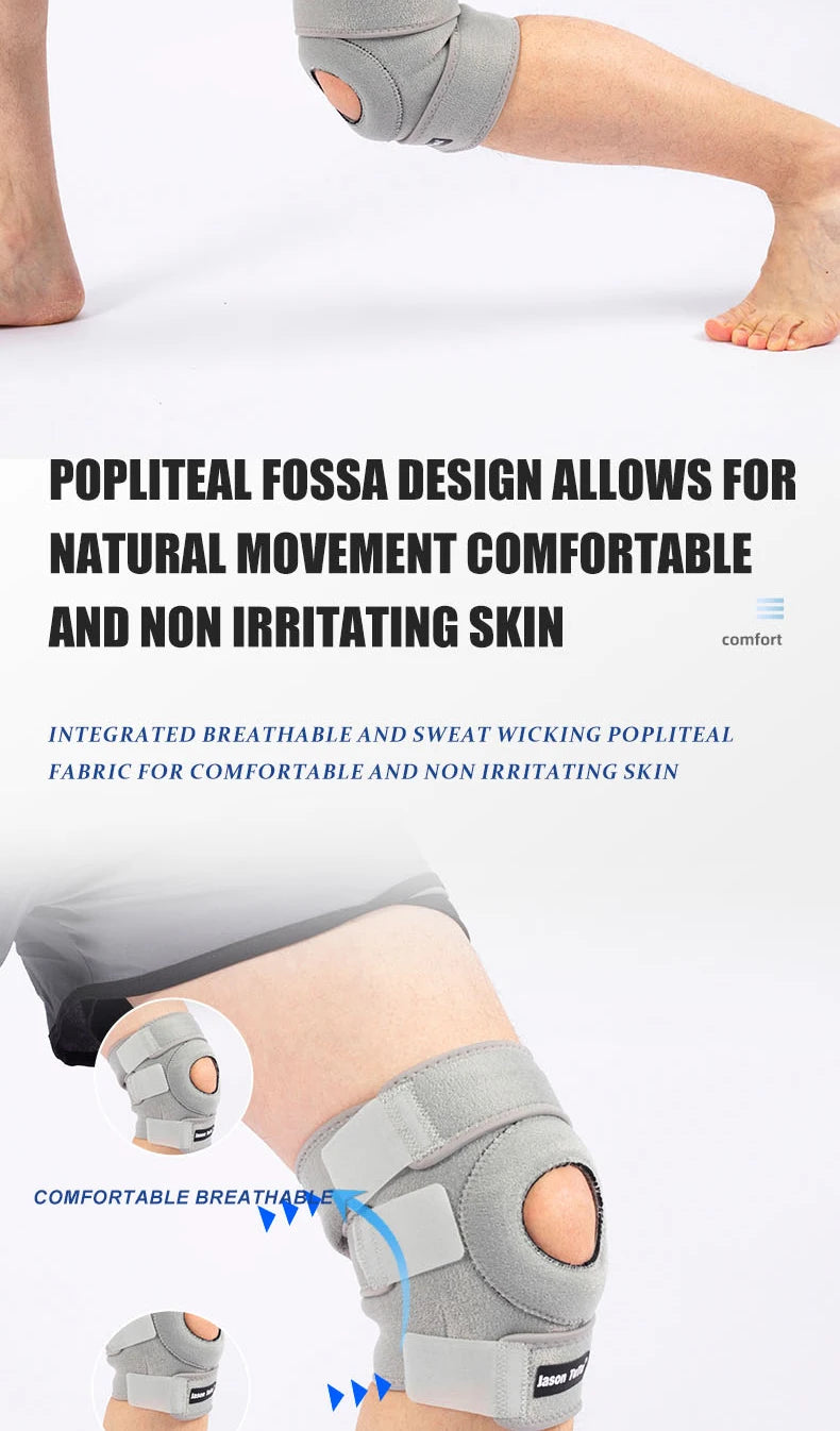 Noxwear - JASONTUTU 1PCS Breathable Four Spring Knee Support Brace Kneepad Adjustable Patella Knee Pads Safety