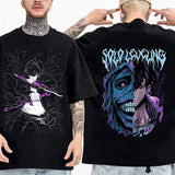 Noxwear - Men's Song Jinyu Cartoon Pattern T-shirt Harajuku Short Sleeved High-quality Cotton T-shirt Japanese Anime Solo Flat T-shirt