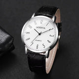 Noxwear - 3PCS/Set Fashio Arabic Dial Men Business Watches Casual Leather Strap Quartz Wristwatches Reloj Hombre（Without Box）