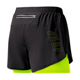 Noxwear - Men's Running Shorts Quick-drying Fitness Black Double Layer Shorts Men New Sport Workout Training Bodybuilding Short Pants