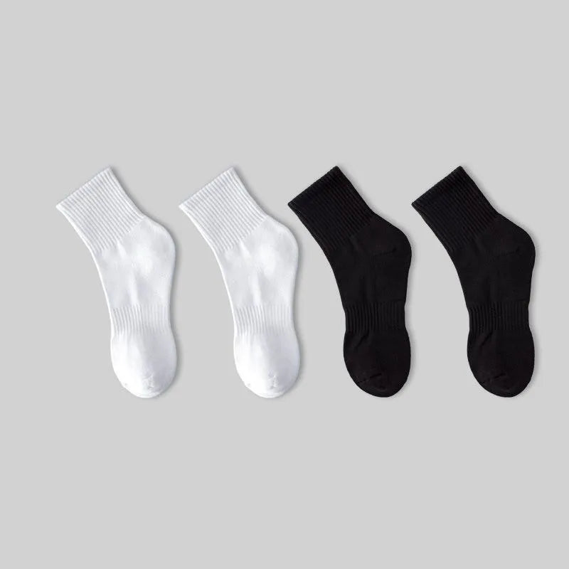 Noxwear - 5/10/20 Pairs Neutral Solid Color Round Neck Socks Spring Autumn Sweat Absorbing Breathable Comfortable All-season Sports Socks