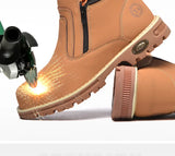 Noxwear - Steel toe cap boots waterproof non-slip work shoes for men women anti smash anti puncture leather construction site safety shoes
