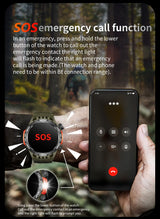 Noxwear - LIGE GPS Smart Watch Men LED Flashlight Compass Waterproof Bluetooth Call Health Watches Voice Assistant Military Smartwatch Men