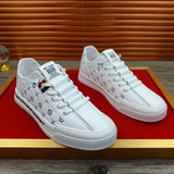 Noxwear - European New Shoes for Men Genuine Leather Casual Shoes Trend Print Flats Skateboard Shoes Youth Street Sneakers
