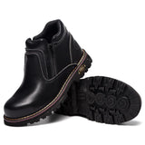 Noxwear - Steel toe cap boots waterproof non-slip work shoes for men women anti smash anti puncture leather construction site safety shoes
