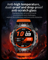 Noxwear - LIGE GPS Smart Watch Men LED Flashlight Compass Waterproof Bluetooth Call Health Watches Voice Assistant Military Smartwatch Men