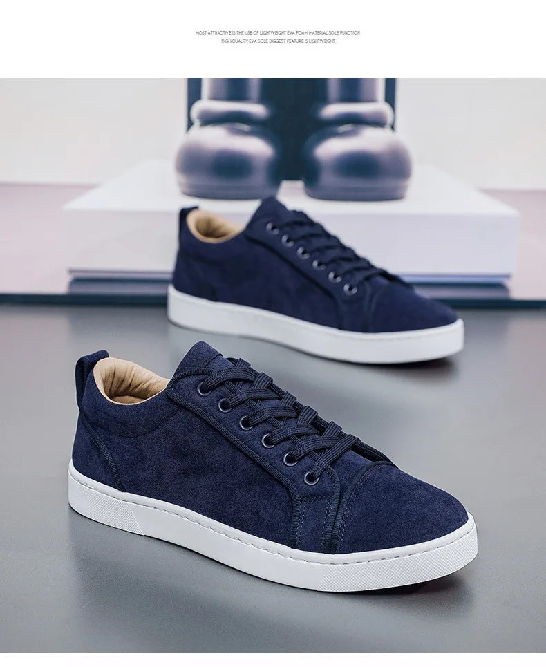 Noxwear - Autumn New Shoes for Men Suede Leather Casual Shoes Fashion Flat Skateboard Shoes Youth Cool Sneaker