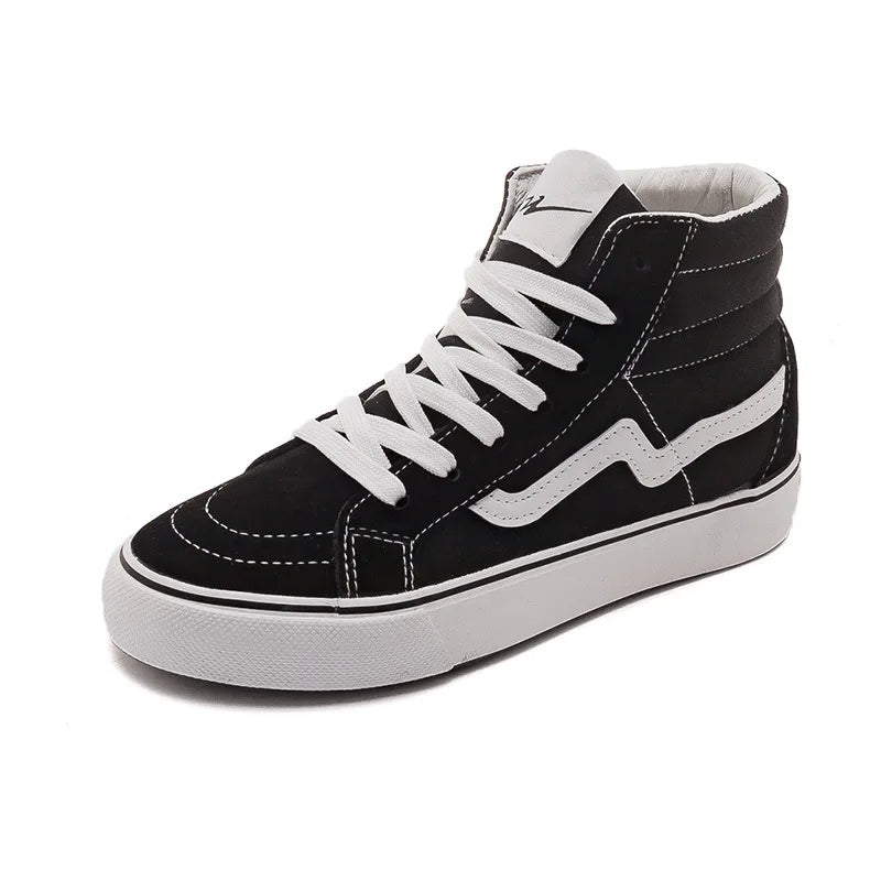 Noxwear - Spring New Shoes for Men Women Canvas Casual Shoes High Tops Flat Skateboard Vulcanized Shoes Lovers Cool Lace-up Sneaker