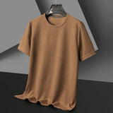 Noxwear - New Summer Waffle Round Neck Short Sleeved T-shirt for Men's Short Sleeved Top