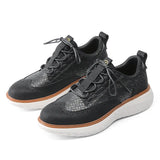 Noxwear - New Shoes for Men Leather Casual Shoes Fashion Breathable Brogues Sport Shoes Street Cool Chunky Sneakers