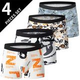 Noxwear - 4/10piece Men's European And American Size Printed Fashionable Underwear Comfortable Plus Size Boxer Shorts Casual Sports Shorts