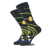 Noxwear - Cotton Happy Funny Socks Men Alien Planet Shark Crazy Design Sokken Unisex Novelty Dinosaur Crew Skateboard Calcetines Hombre