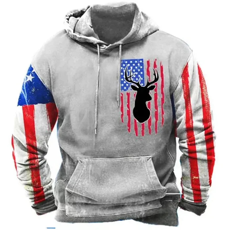 Noxwear - Fashion US Flag Print Hoodies For Men Hip Hop Trend Harajuku Vintage Clothes Spring and Autumn New in Sweatshirts Oversized Tops
