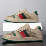 Noxwear - Spring Shoes for Men Canvas Casual Shoes Trend Print Cool Flat Skateboard Shoes Lace-up Sneaker Big Size