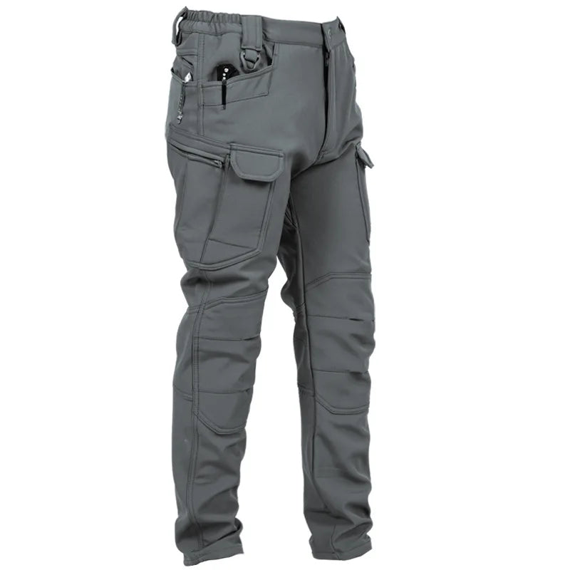 Noxwear - Men's Winter Pants Water Resistant Fleece Lined Snowboard Ski Softshell Tactical Pants with Multi-Pockets Outdoor Work Pants