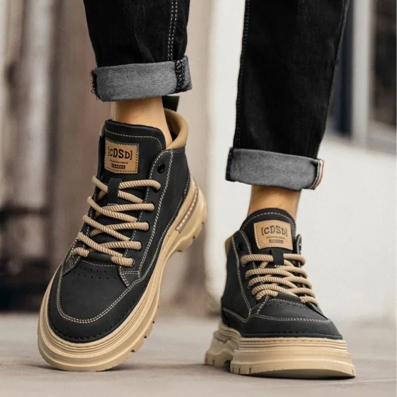 Noxwear - Winter New Man Shoes Classic Men Retro Ankle Boots Fashion Waterproof No-slip High-top Casual Shoe Work&Safty Boots Botas Hombre