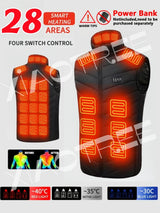 Noxwear - 28/9 Areas Heated Vest Men Jacket Heated Winter Womens Electric Usb Heater Camping Jacket Man Thermal Vest Body Warmer Coat 6XL