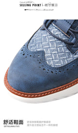 Noxwear - New Shoes for Men Leather Casual Shoes Fashion Breathable Brogues Sport Shoes Street Cool Chunky Sneakers