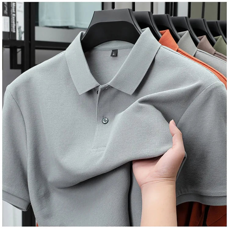 Noxwear - Men's 100% Cotton Polo Shirt - Summer Casual Breathable Tee,19 Colors,Ideal for Golf and Sports,Business Casual,Silk-Like Finish