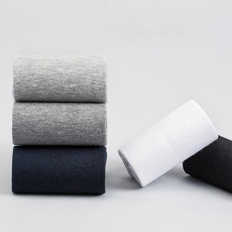 Noxwear - HSS 5/10 Pairs Men's Cotton Blend Socks Black Business Men Socks Soft Breathable Summer Winter for Male Socks Plus Size (6.5-14)