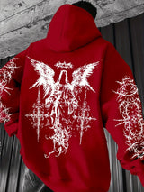 Noxwear - European and American men's autumn fashion personality angel print comfortable hooded sweatshirt outdoor street style top
