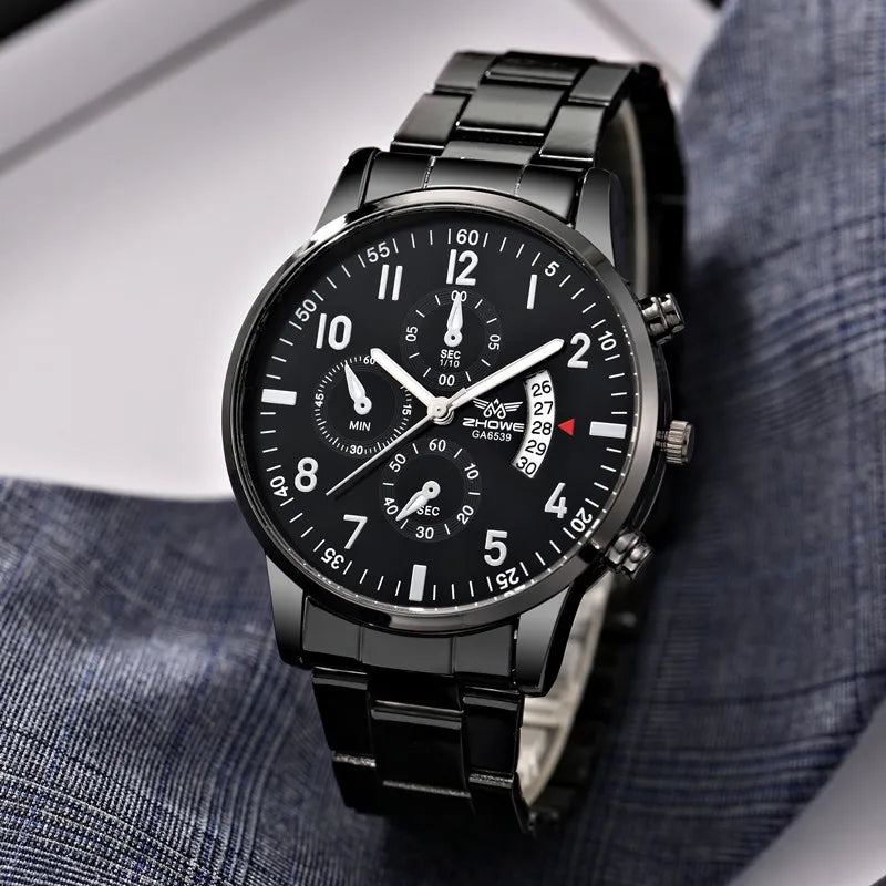 Noxwear - 1PC Men's Luxury Watch Fashion Business Calendar Men's Steel Belt Watch
