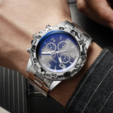 Noxwear - 2pcs/set Men Business Watches Fashion Arabic Dial Steel Band Male's Quartz Watch Set (Without Box）