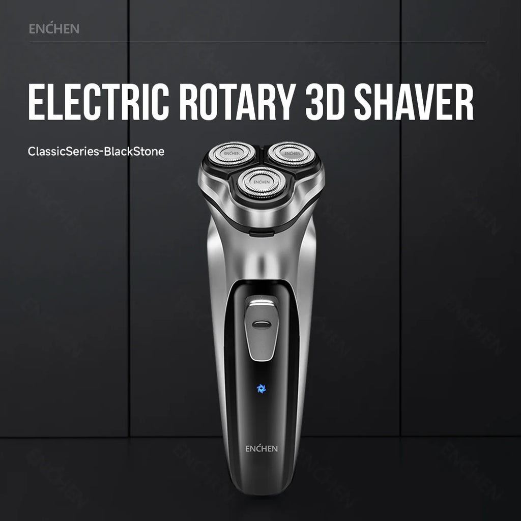 Noxwear - ENCHEN Blackstone Electrical Rotary Shaver for Men 3D Floating Blade Washable Type-C USB Rechargeable Shaving Beard Machine