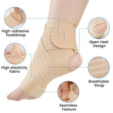 Noxwear - VELPEAU Ankle Compression Sleeve for Achilles Tendinitis and Plantar Fasciitis, Adjustable Ankle Support Universal for Both Feet