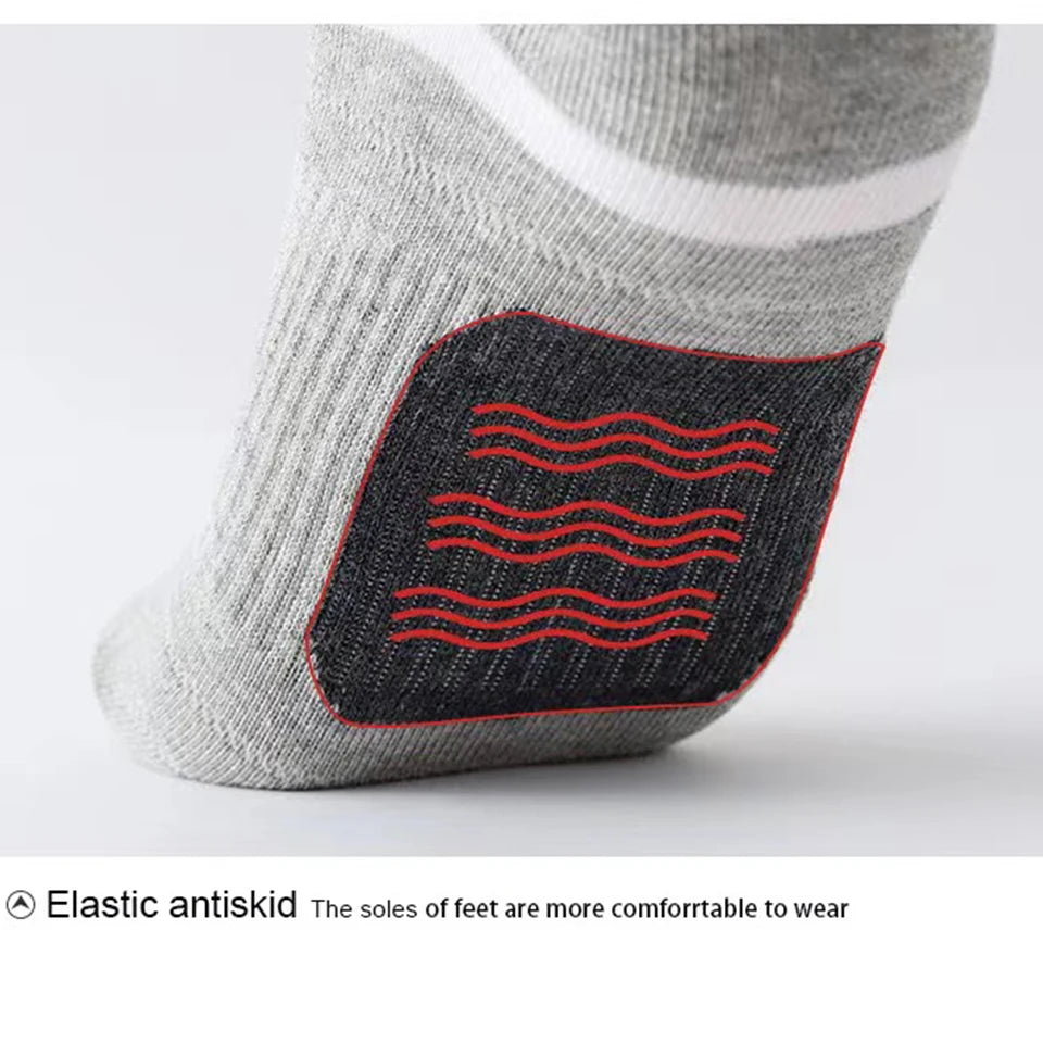 Noxwear - 5 Pairs High Quality Socks Men Summer Outdoor Casual Cotton Socks Short Breathable Black Ankle Socks Run Sports Socks Size 38-45