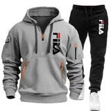 Noxwear-Two sets of 2025 new fashionable men's sportswear, a zippered hooded sweatshirt and sweatpants, for casual fitness and jogging