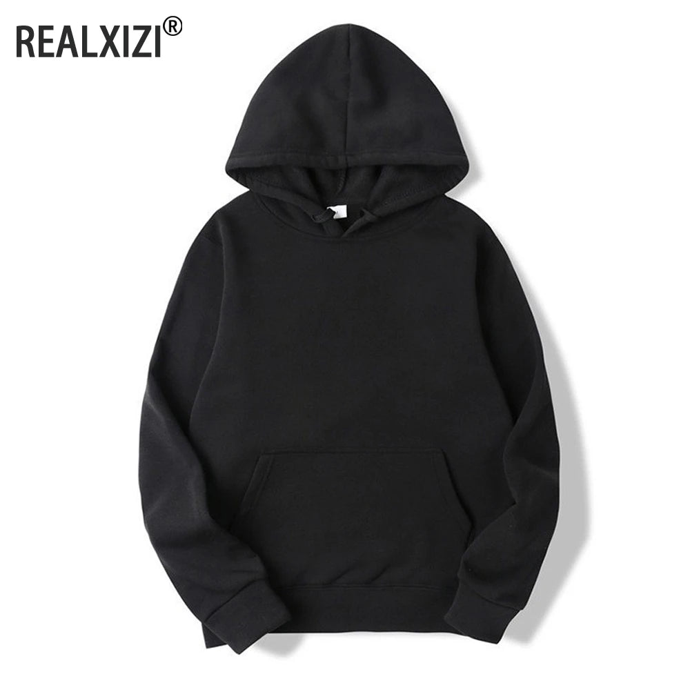 Noxwear - Hoodies Women Pullover Spring Autumn Casual Hoodie Sweatshirts Solid Color Hoodies Oversize Black Sweatshirt For Male