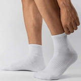 Noxwear - 5/10/20 Pairs Neutral Solid Color Round Neck Socks Spring Autumn Sweat Absorbing Breathable Comfortable All-season Sports Socks