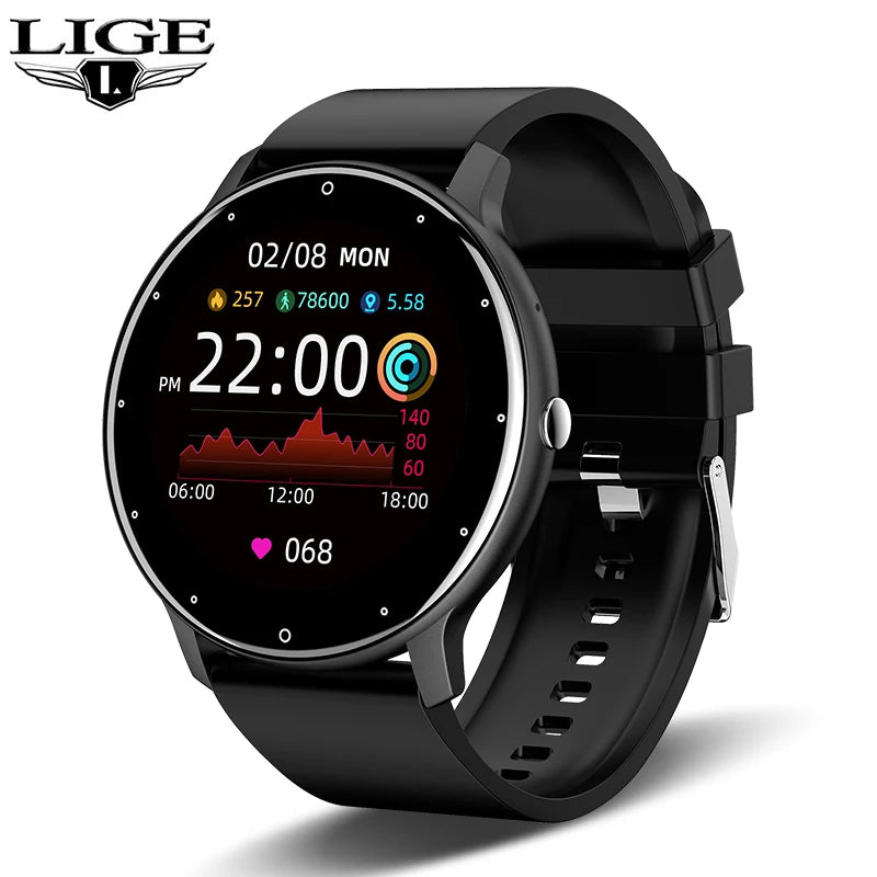 Noxwear - LIGE Smart Watch Women Men Full Touch Screen Bluetooth Call Smartwatch Waterproof Sports Fitness Tracker Watches for Android iOS