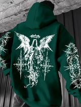 Noxwear - European and American men's autumn fashion personality angel print comfortable hooded sweatshirt outdoor street style top
