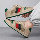 Noxwear - Spring Shoes for Men Canvas Casual Shoes Trend Print Cool Flat Skateboard Shoes Lace-up Sneaker Big Size