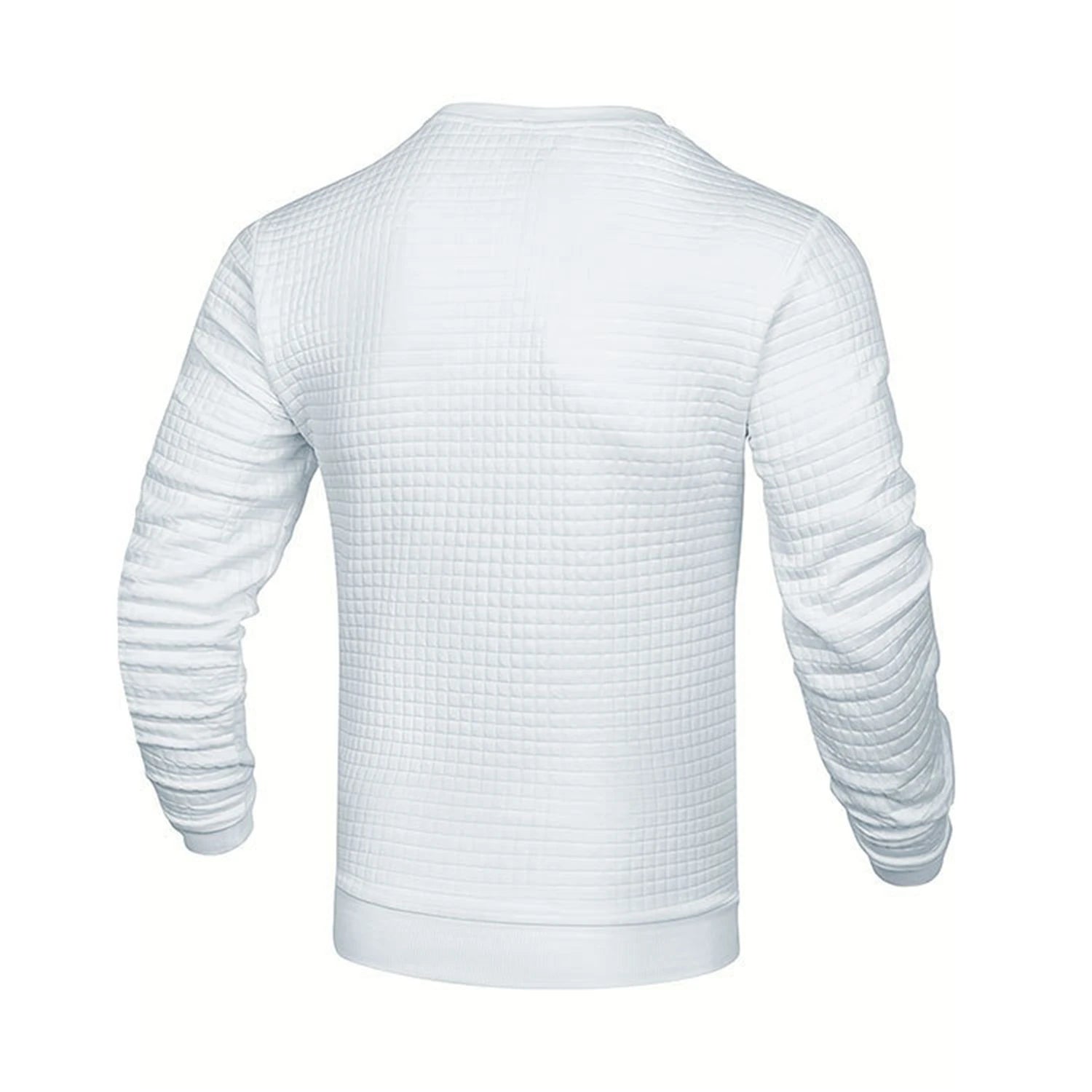 Noxwear - Men's coat fashion small check Waffle youth round neck jacquard check hoodie