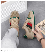 Noxwear - Spring Shoes for Men Canvas Casual Shoes Trend Print Cool Flat Skateboard Shoes Lace-up Sneaker Big Size